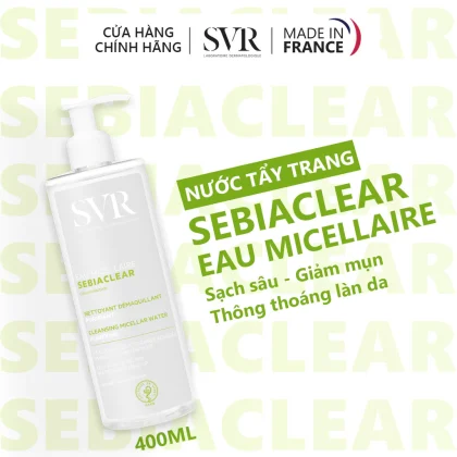 Nước Tẩy Trang SVR Micellar Giúp Loại Bỏ Dầu Cho Da 400ml